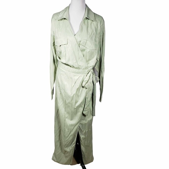 Fashion Nova Plus 2X Sage Green Easy Love Maxi Dress NWT AS IS - Picture 1 of 11